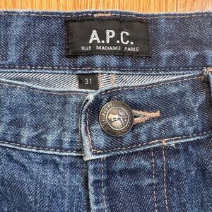 A.P.C. jeans medium wash denim with button fly size 31